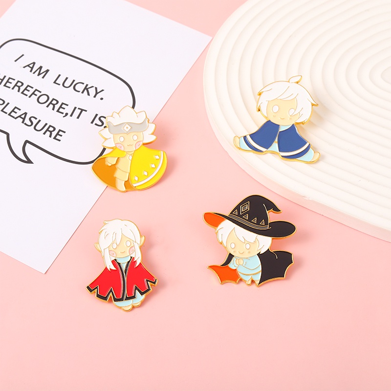 Qihejewelry Bros Pin Enamel Desain Game 4 Model Untuk Aksesoris Pakaian