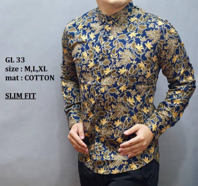 MURAH!!!KEMEJA BATIK || BATIK PRIA || BATIK COWOK || BATIK SLIMFIT || KEMEJA LENGAN PANJANG ASLI