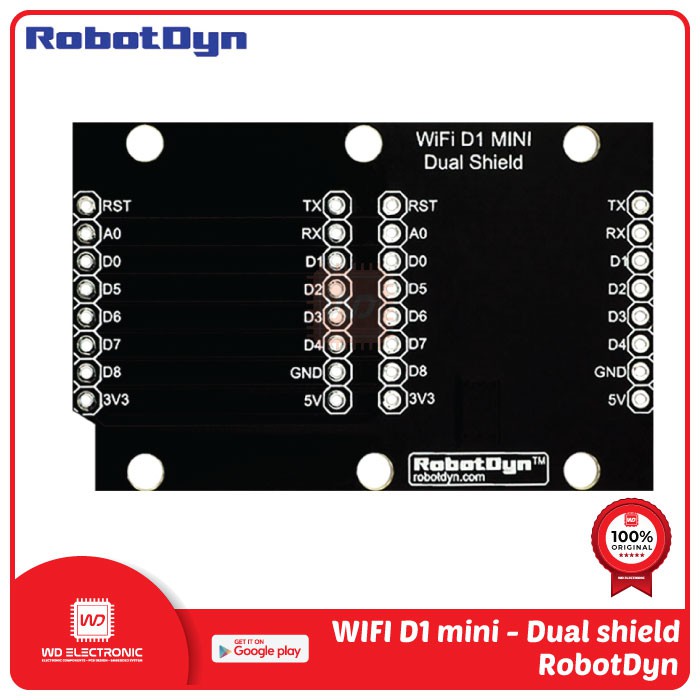 ROBOTDYN DUAL SHIELD FOR WIFI D1 MINI LIKE DUAL SHIELD WEMOS D1 MINI