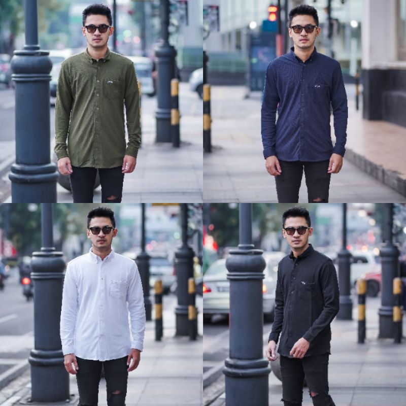 Kemeja Polos / Kemeja Lengan Panjang / Kemeja Pria Slimfit / CVC Premium