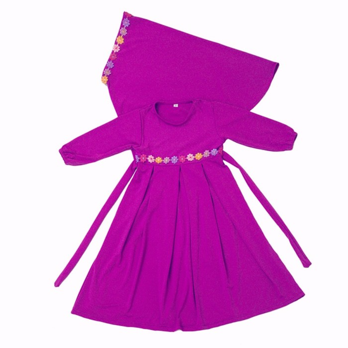 BIG SALE BAJU MUSLIM GAMIS ANAK PEREMPUAN WARNA UNGU MAGENTA LUCU