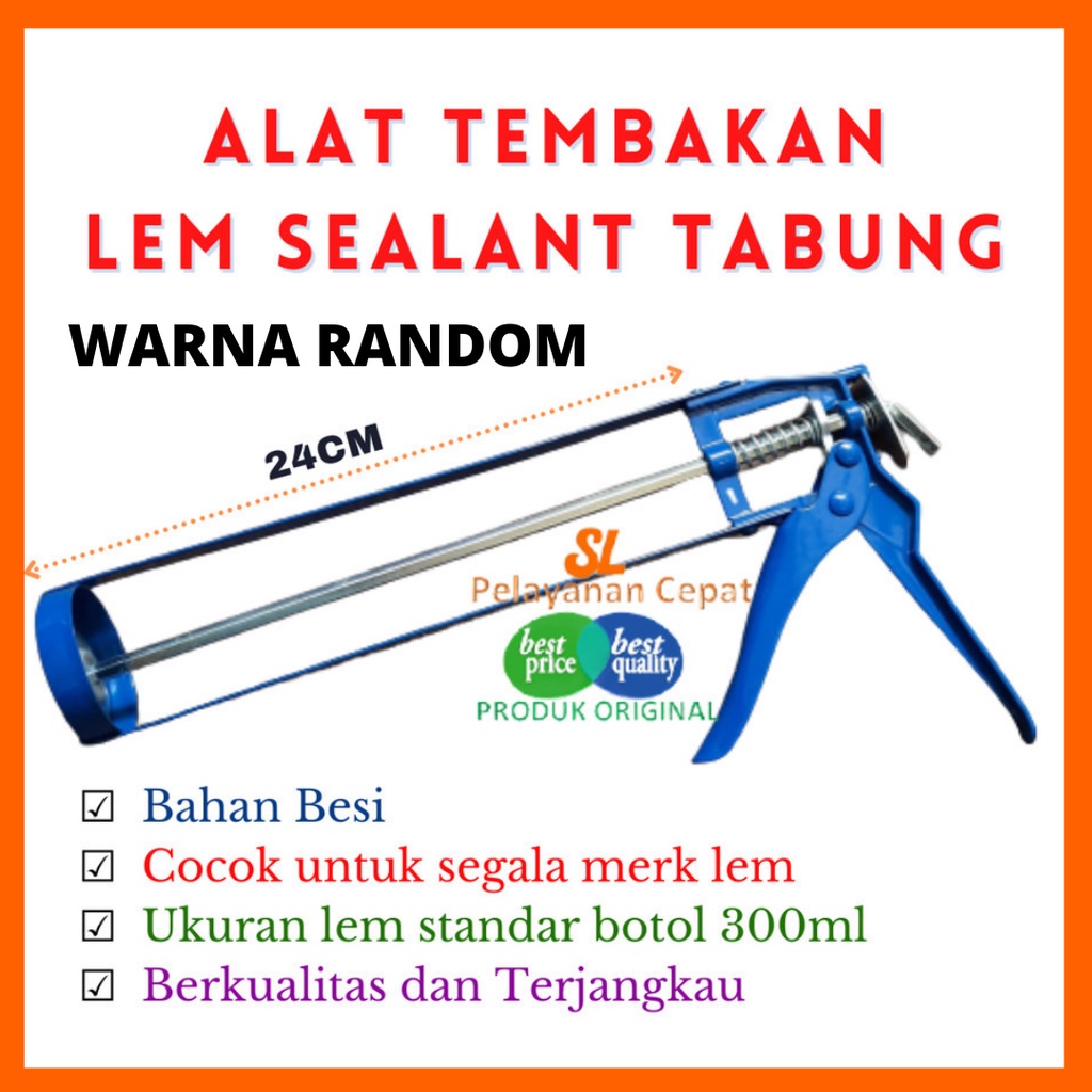 Alat Tembak Sealant Silicone Pistol Tembakan Lem Tabung Caulking Gun Besi Tulang Simple Praktis &amp; Kuat