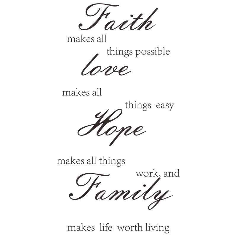 Stiker Dinding Desain Kutipan Faith Hope Love Family Inspirasional Sayings Untuk Ruang Kelas Sekolah Kantor Remaja 40