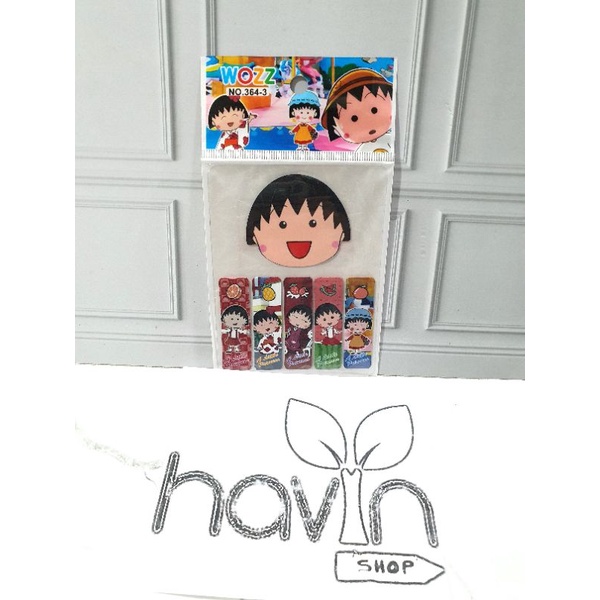 PEMBATAS bahan PLASTIK 5+1 BESAR/STICKY NOTE/STICK NOTE-Chibi Maruko Chan