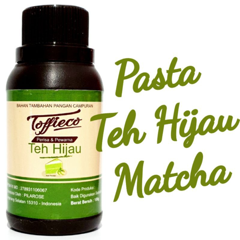 

Pasta Toffieco Teh Hijau 100 gr Green Tea matcha perisa dan pewarna tofieco bahan kue makassar cod