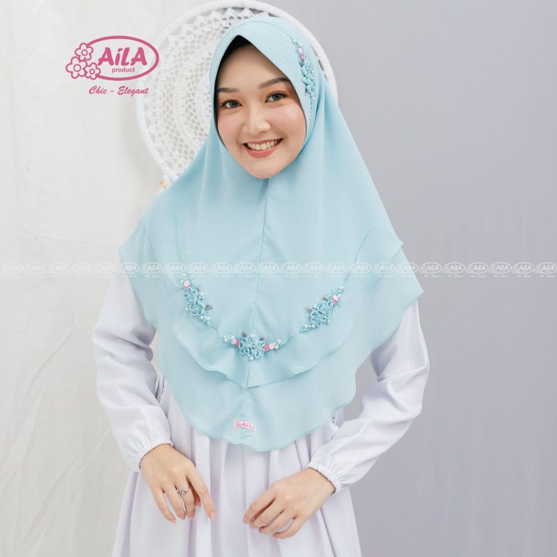 Shirly by Aila Product (Original) Hijab bergo Instan sulam payet handmade asli