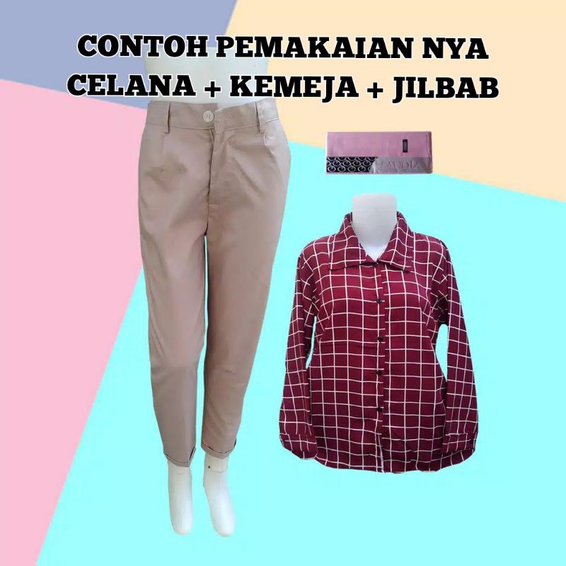 Setelan Baggypants Dan Kemeja Monalisa Retro