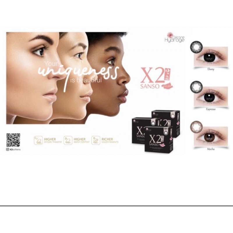 Softlens X2 Sanso Black by Exoticon Minus (0,50 - 4,50)