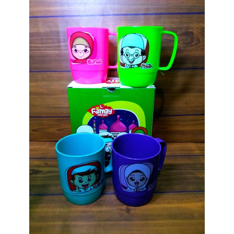 MY FAMILY MUG SET 4 PCS BIGGY GELAS SET MUG FAMILY/gelas mug