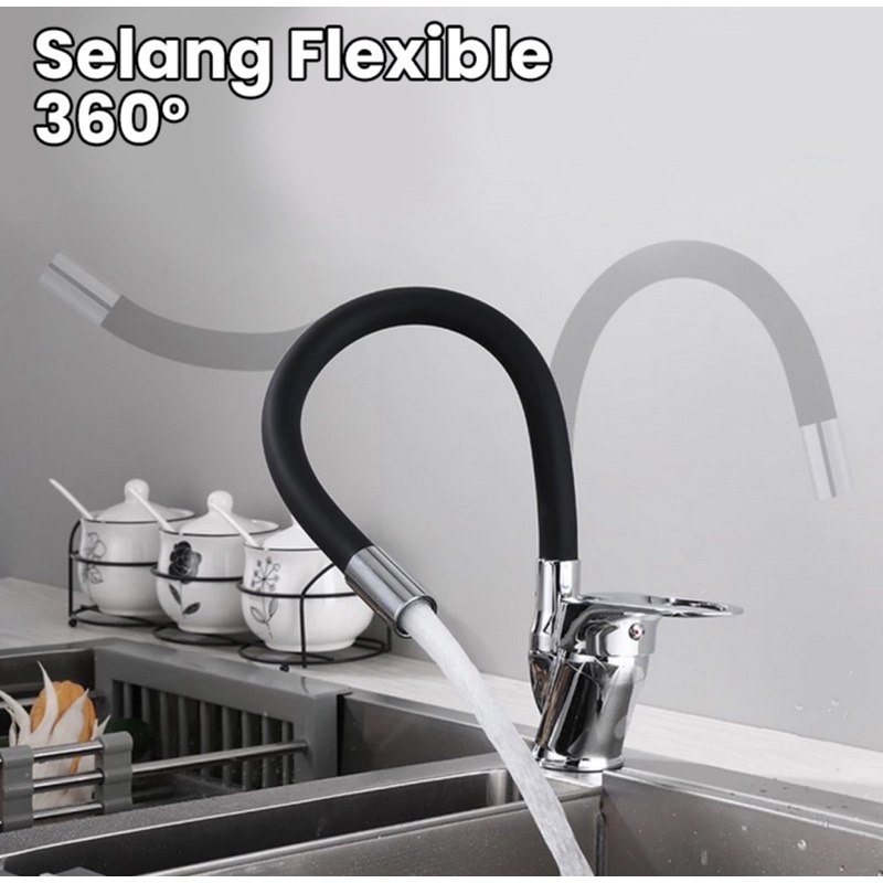 Selang Sambungan Kran Air Selang Flexible 20-30 CM Ekstensi 360 Derajat-ORANGE