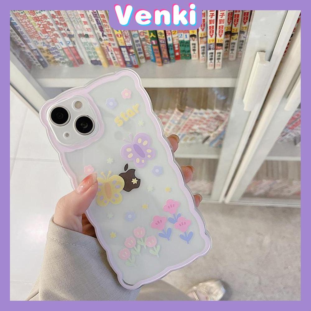 iPhone Case Silicone Soft Case Clear Case Wave Non-Slip Shockproof Camera Full Coverage Protection Butterfly Flower For iPhone 13 Pro Max iPhone 12 Pro Max iPhone 11 iPhone 7 Plus