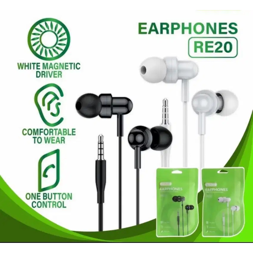 Headset Robot RE20 Original Earphones Robot RE20 Deep Bass