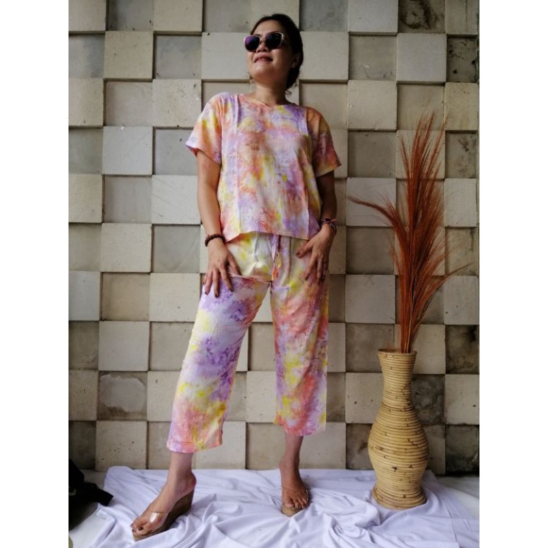 Set Denisha Tie Dye Rayon Adem dan Lembut Bali