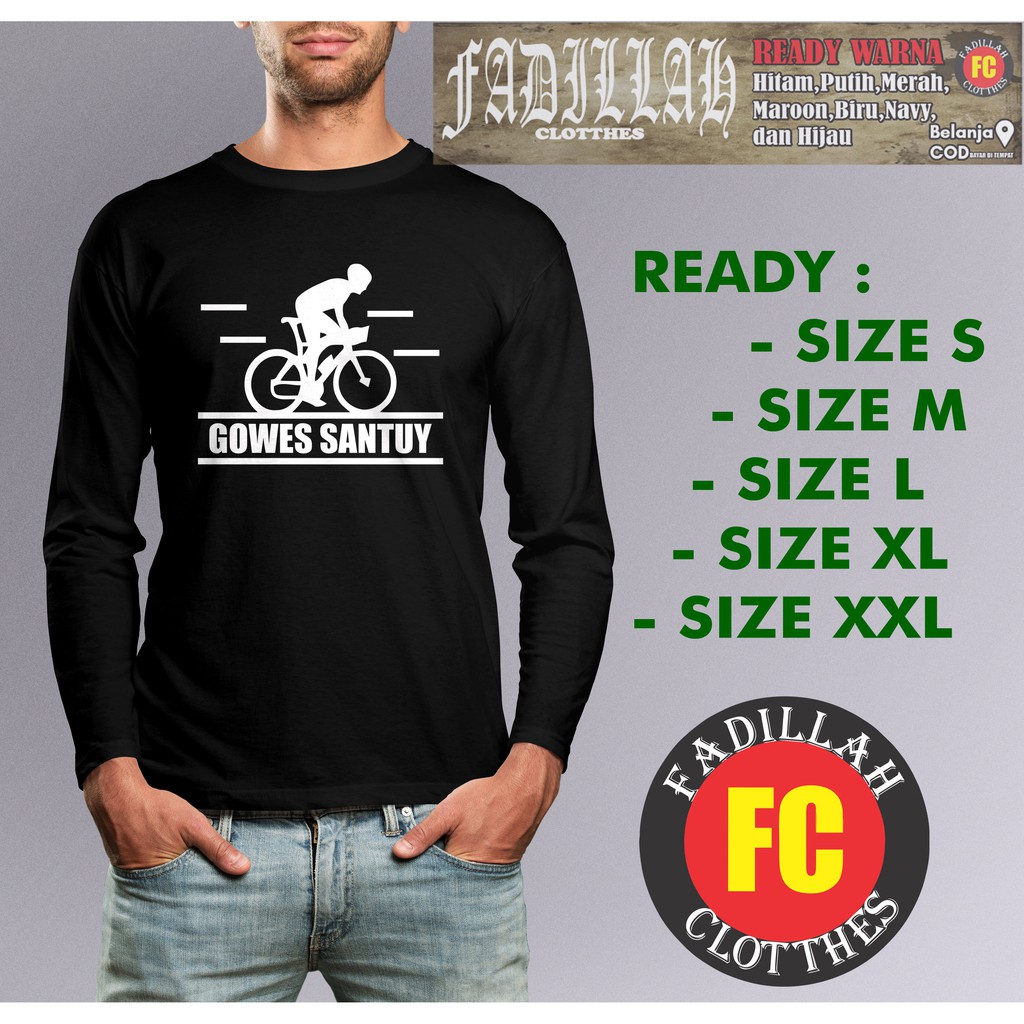 Kaos Sepeda Gowes Santuy Lengan Panjang  Baju Sport