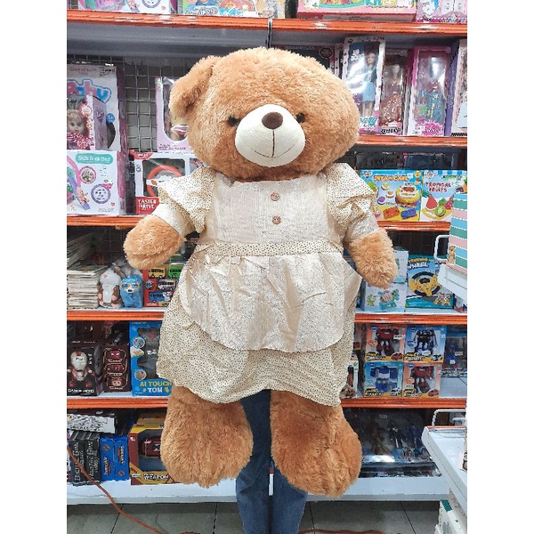 Boneka Teddy Bear Beruang Brown Jumbo 1 meter cute uniform