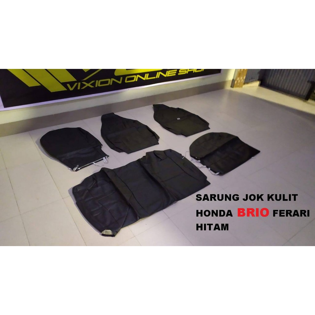 SARUNG JOK KULIT HONDA BRIO FERARI HITAM