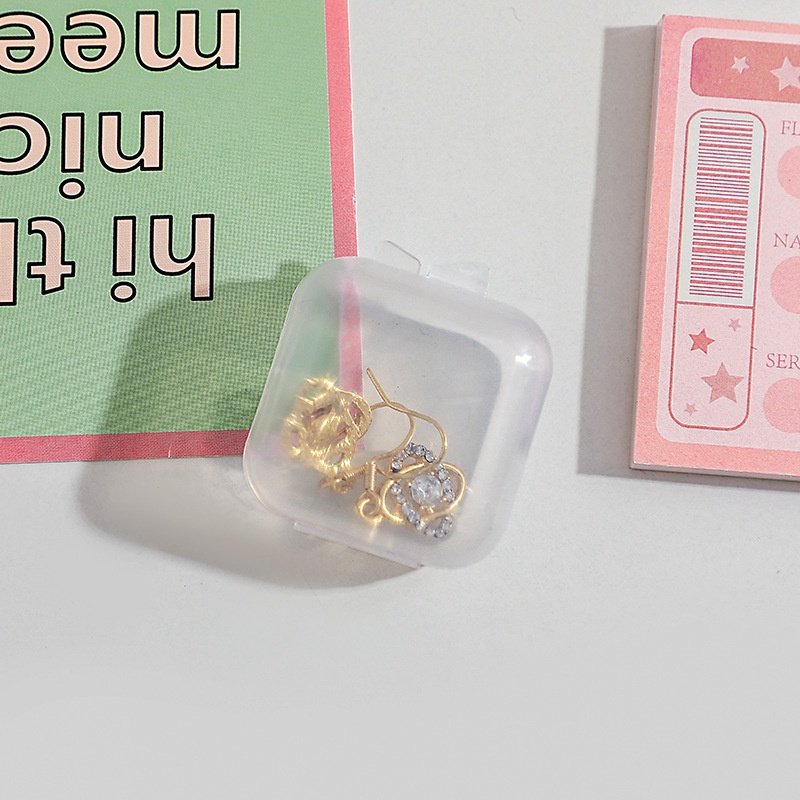 10 Pcs Kotak Penyimpanan Perhiasan Cincin Anting Kalung Model Transparan