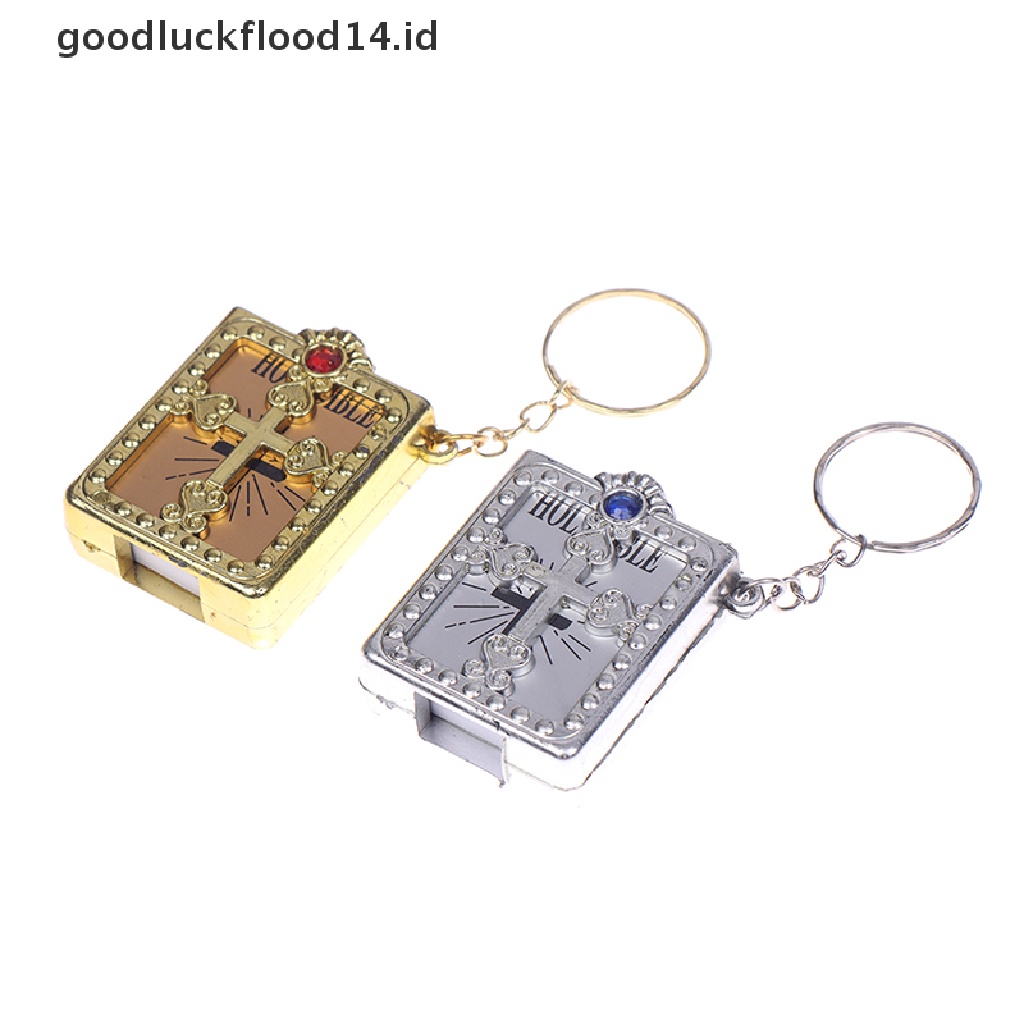 [OOID] Mini HOLY Bible Keychain Religious Christian Jesus Cross Keychain Prayer Gift ID