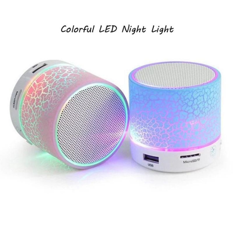 (P) Speaker Bluetooth Lampu Retak Music Portable Mini Support MMC USB Flashdisk