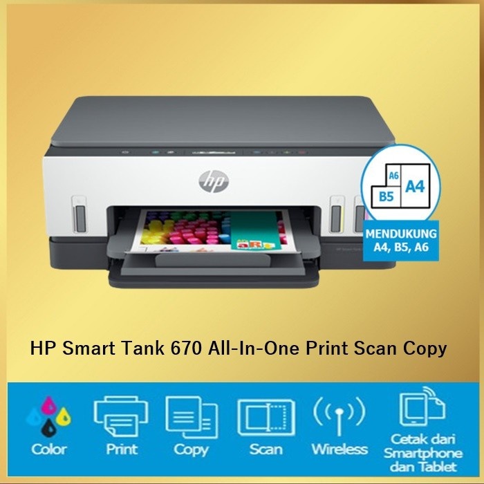 Printer HP Smart Tank 670 All-in-One Print Scan Copy SmartTank