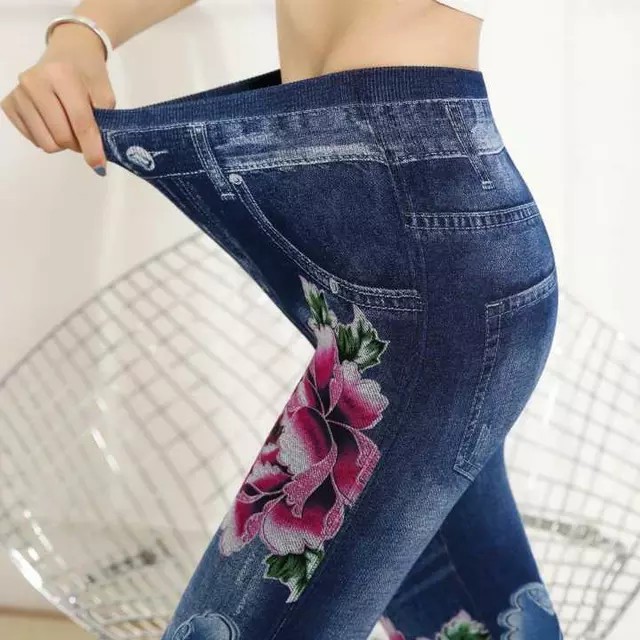 Koleksi Legging Jeans BUNGA / legging Bunga Wanita / Leging wanita / lejing wanita import premium