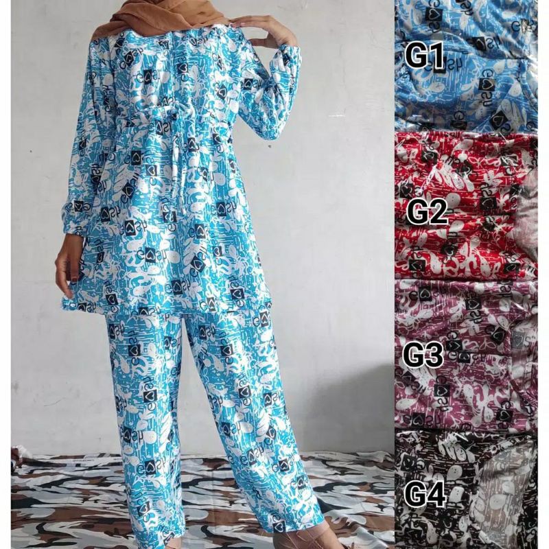 Setelan Wanita Hyget Super Setcel Busui Friendly Kekinian Terbaru Busana Muslim Baju Tidur Wanita