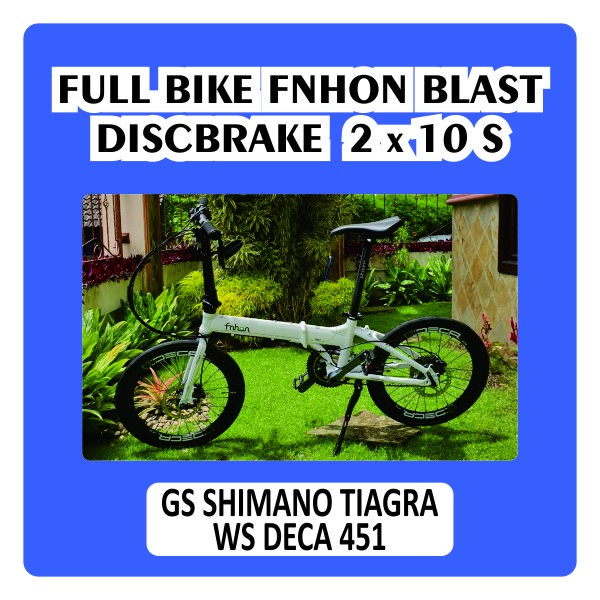 Sepeda Fnhon Blast Discbrake GS Tiagra Putih White Shimano Alloy 2x10s Speed Hidrolis MT-200 MT 200