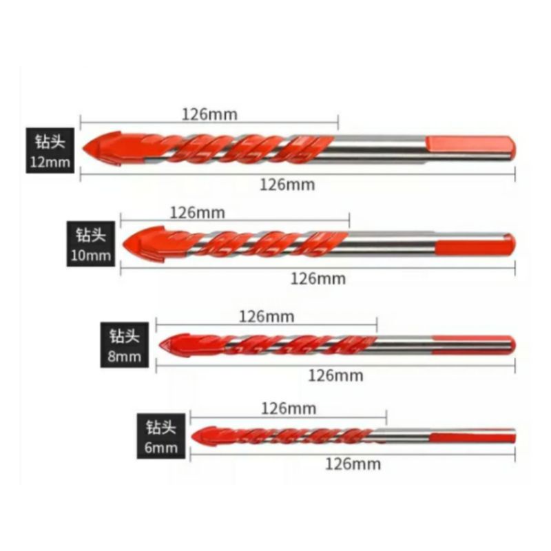 KAPUSI Mata Bor Tombak Multifungsi / Multifunctional Drill / Diamond Drill Bit / Matabor Kayu Beton Kaca  Keramik Plastik Granit Porselin / 6mm 8mm 10mm 12mm