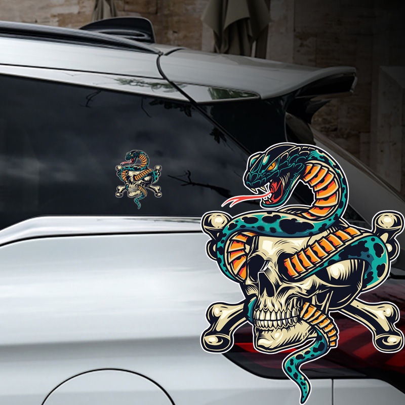 1 Pcs Reflektif Tiger Stiker Mobil JDM Prajna Motor Dekorasi Stiker Ghost Warrior Goresan Menutup Stiker