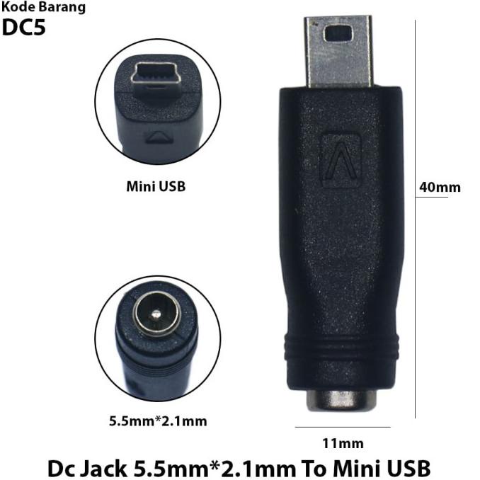Gaya Dc Konektor Connector Female To Mini Usb Dc5 Limited