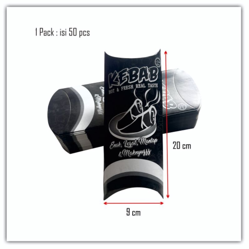 Box Kebab Medium Hitam