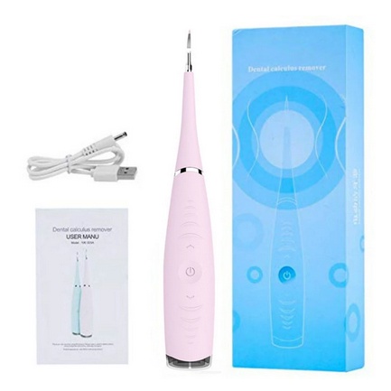 Dental Scaler Portable Alat Pembersih Plak Gigi / Penghilang Lem Behel Penghilang Kalkulus Karang Gigi-Pink