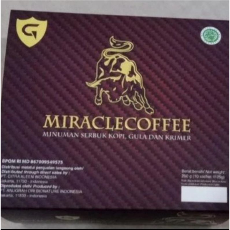 Miracle Coffee Gold Box Original isi 10 sachet BPOM Halal Minuman Serbuk Kopi Gula dan Krimer