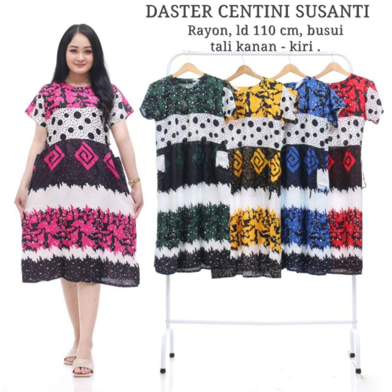 DASTER CENTINI LD 100-110 DADA KANCING TALI SAMPING KANAN DAN KIRI BAHAN RAYON SANTUNG BERKUALITAS.