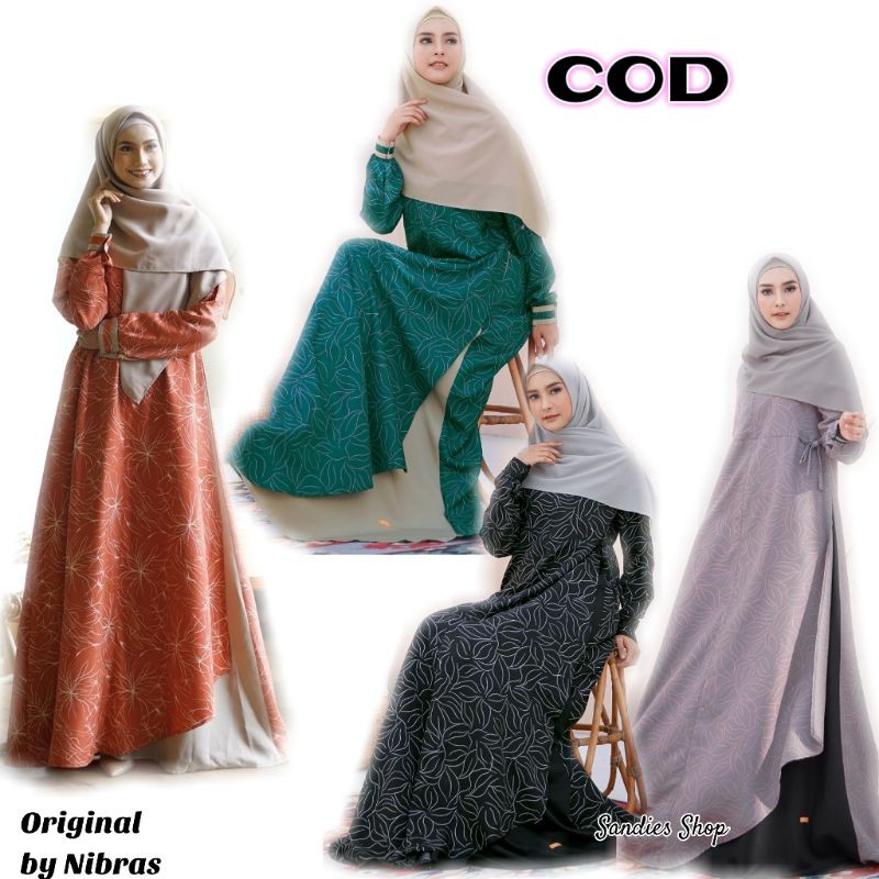 NS 66B Nibras, Gamis Syar'i Nibras, Nibras NS 066B, Gamis Nibras Syar'i, Gamis Dewasa Motif, NS 66B