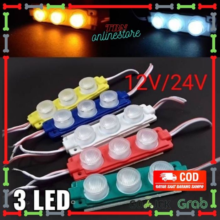 Lampu LED Modul 3 Mata 12Volt 3watt - LED Modul 3 Mata Besar 12V /12 ...