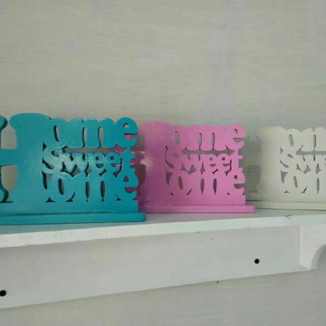 woodletter HOME SWEET HOME sedang /tulisan kayu /hiasan kayu