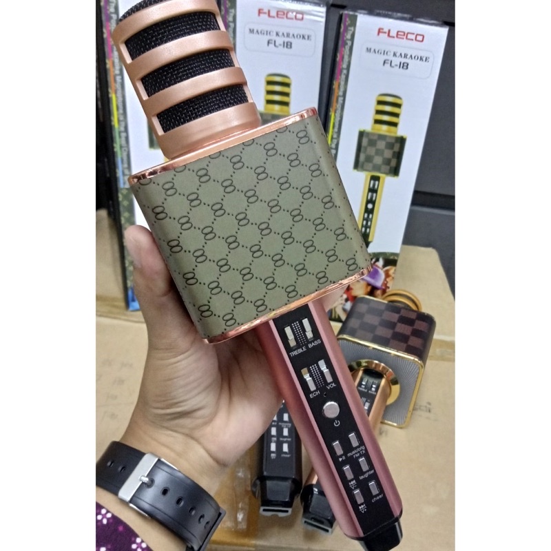 GROSIR MICROPHONE BLUETOOTH MUSIC KARAOKE FLECO SD-18 ADA SUARA TEPUK TANGAN NYA