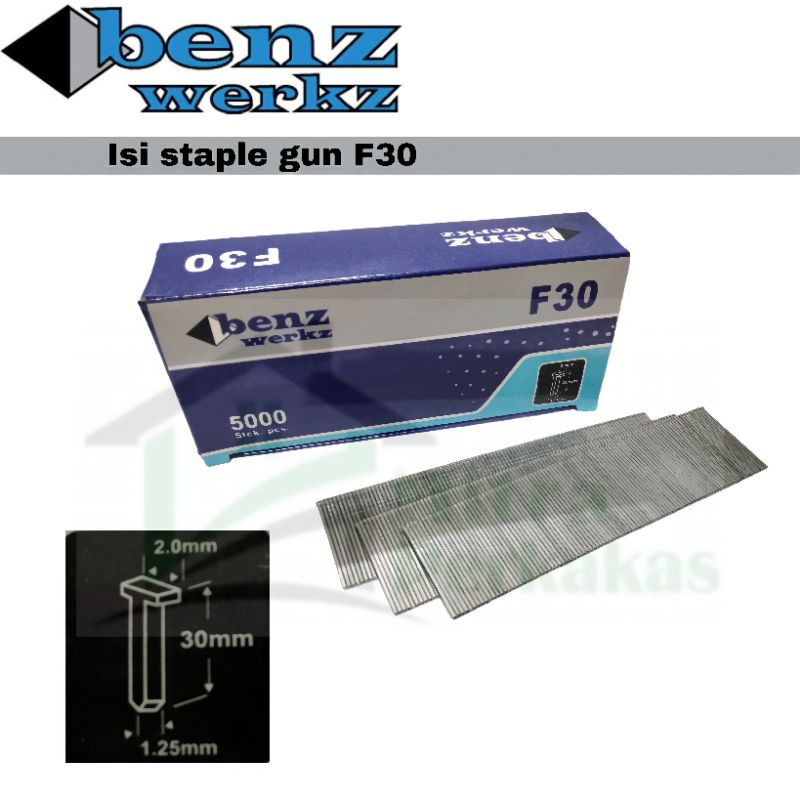 

Isi Refill Staples BENZ F30 Staples Mesin Paku Tembak Angin Isi 5000pcs