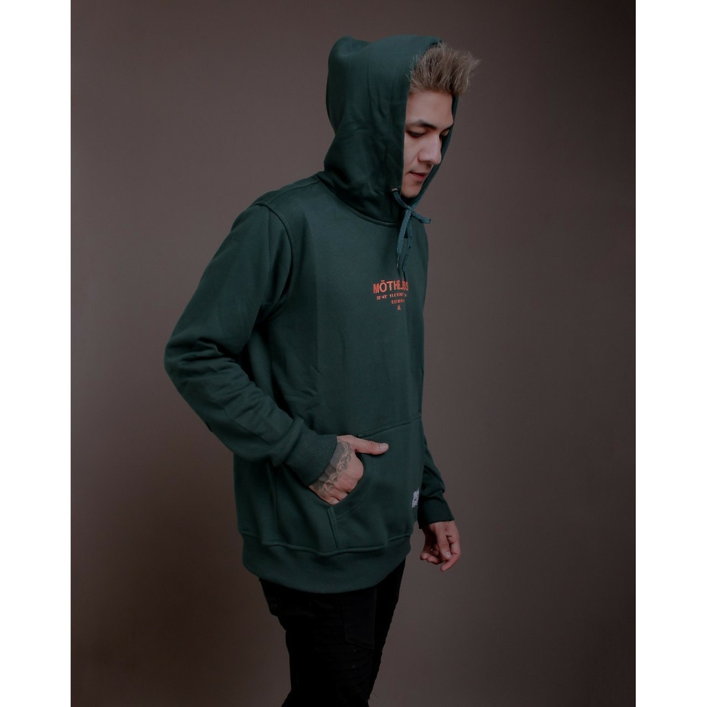 Jaket Hoodie MOTHBLESS HAND LIST JAPANESE – Green Edition Trendy Casual  Unisex Good Brand Quality S