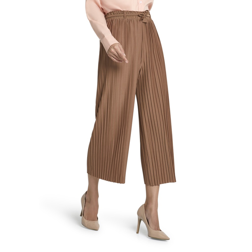 Danette Celana Kulot Import Tali Pita Bawahan Wanita Premium Quality - Coklat