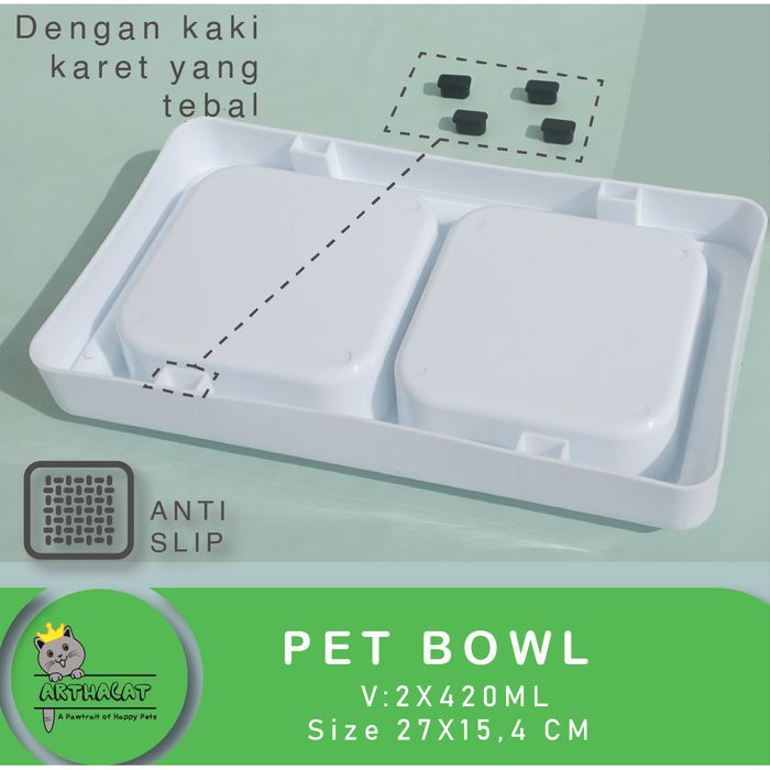 TEMPAT MAKAN ANTI SEMUT DOUBLE BOWL / TEMPAT MAKAN KUCING - ANJING