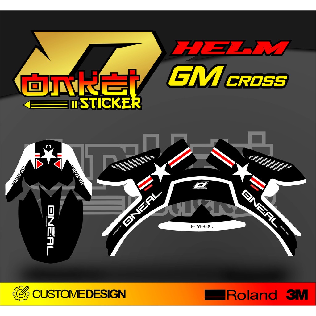 DECAL STICKER HELM GM CROSS ONEAL