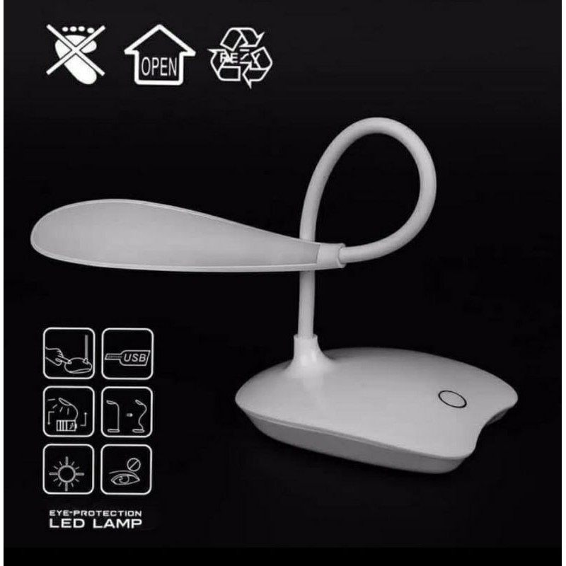 Chargerable Lamp lampu meja lampu kerja LED sensor sentuh touch 3 mode bergaransi