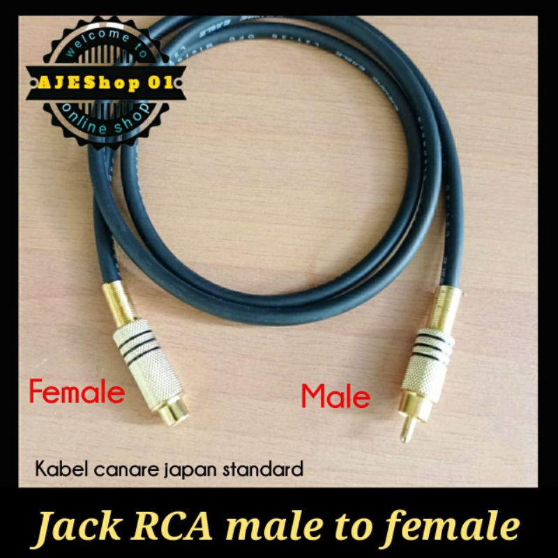 Kabel sambungan rca jack rca male to female