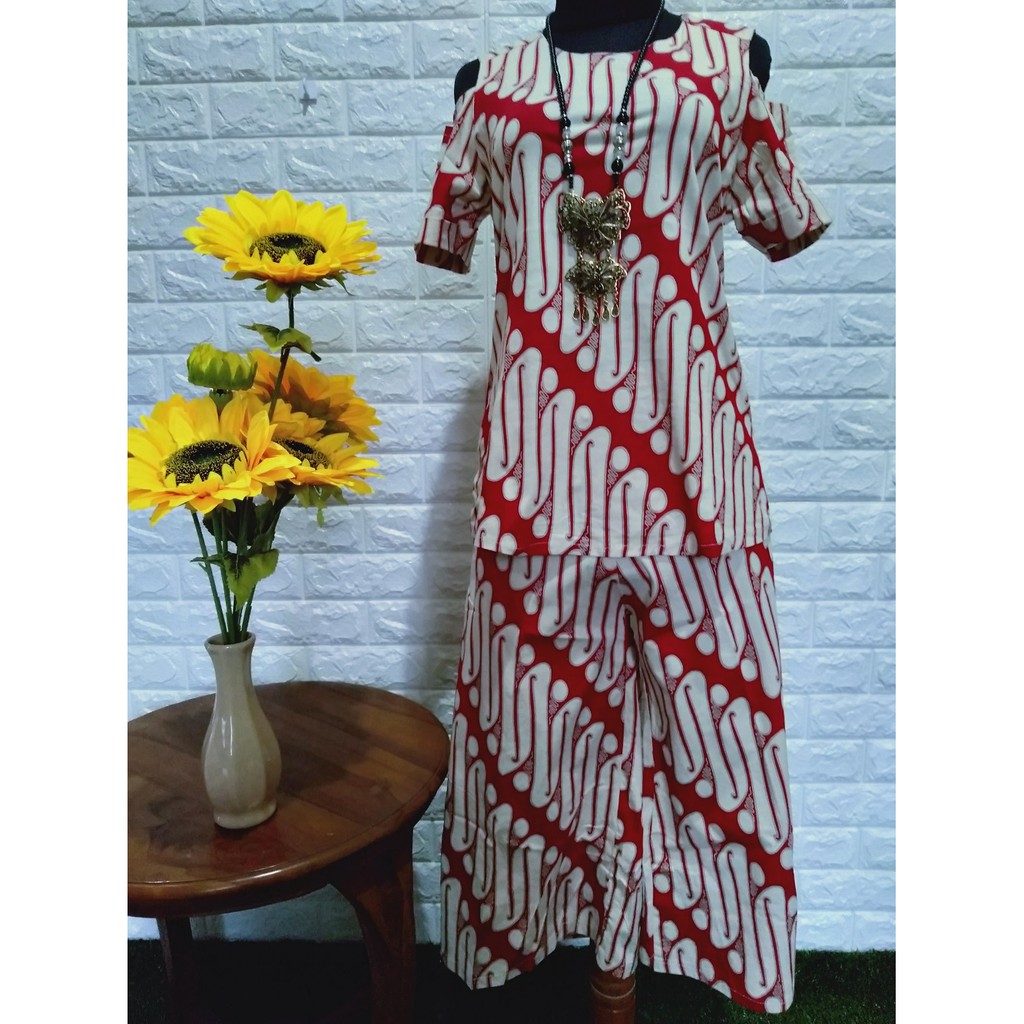 Preloved Parang Merah Batik Set