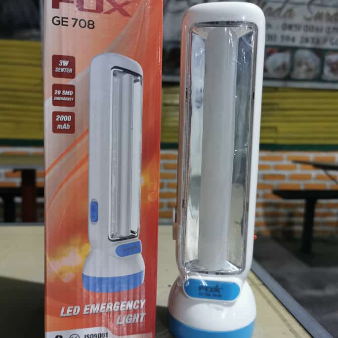 Senter fox 706 senter emergency super terang lampu darurat mati FOX 706 2000Mah awet samping panjang