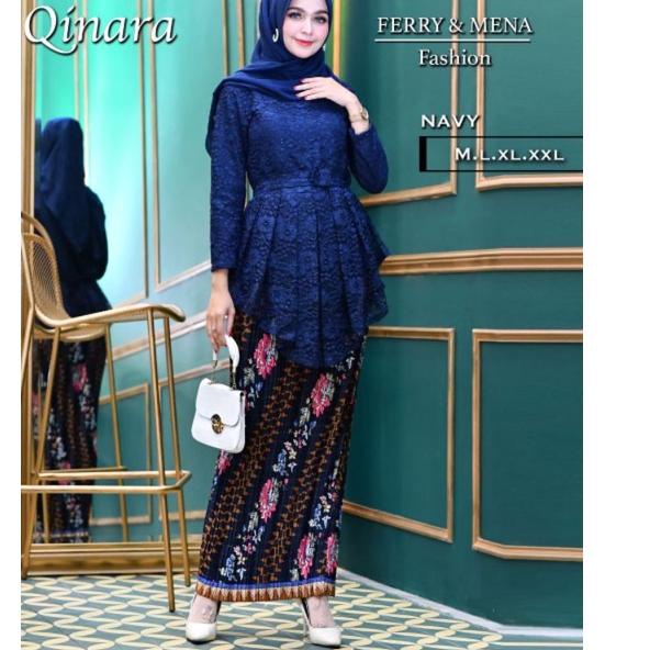 Dijual ➠ Setelan Kebaya Aurora Brokat Qinara By Ferry & Mena - Kebaya Wisuda Wanita - Kebaya Modern 