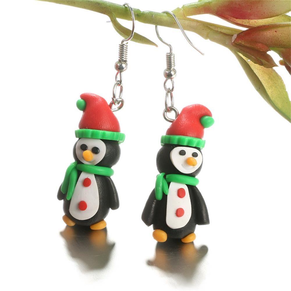 Preva 1pasang Anting Natal Fashion Indah Handmade Polymer Clay