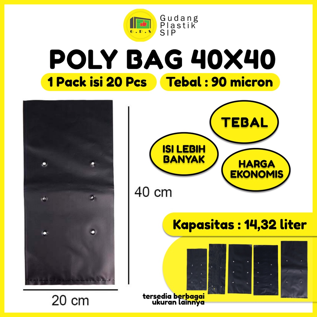 PLASTIK POLYBAG TANAMAN  40x40 cm